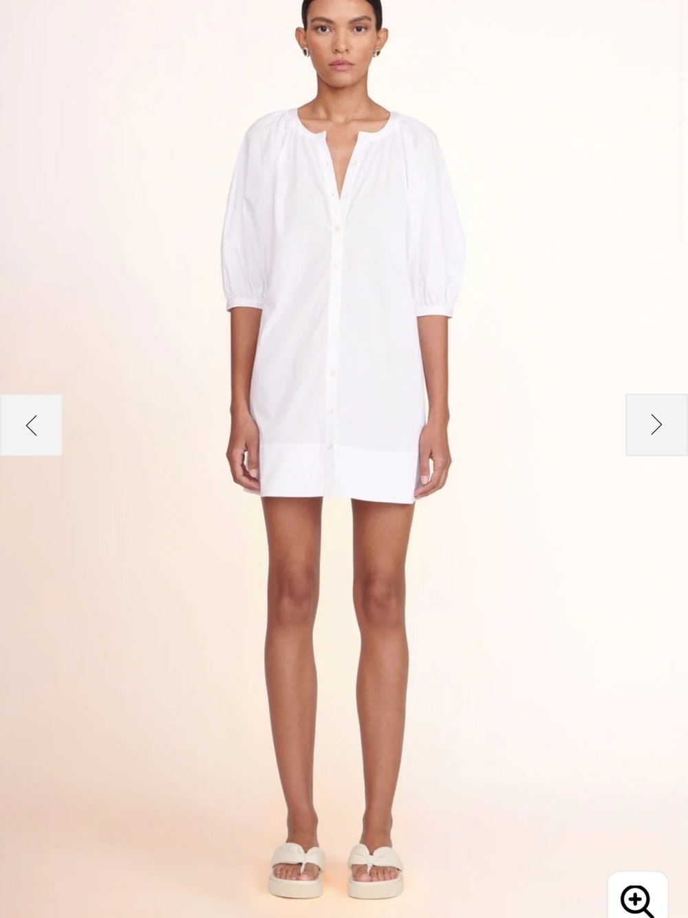 STAUD MINI VINCENT DRESS WHITE - Picture 1 of 3